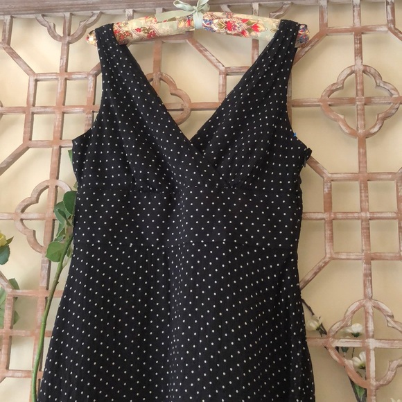 J Crew black polka dot silk sleeveless dress - Picture 4 of 8